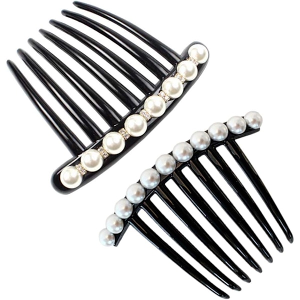 2 Pcs Pearl Side Combs Simple Elegant Pearl Hair Tools Teeth Hair Combs Hair Claw for Hair Accessories