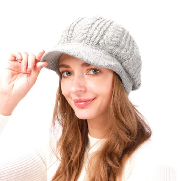 Women's Winter Beanie Hat Warm Knitted Lazy Fleece Beret Warm-