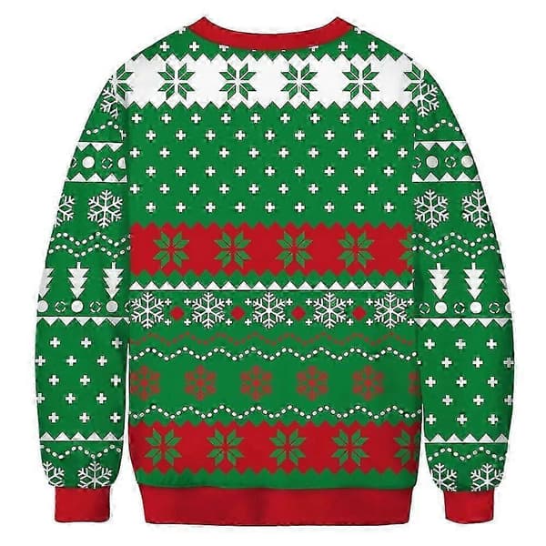 Dam Herr Par Jul Ful Jumper Tröja Grinch Tryck Rund Hals Pullover Tröja Långärmad Grön Monster B L