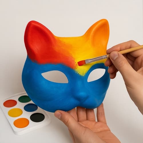 DIY Katte maske med tilbehør - Håndværkssæt med tilbehør 604