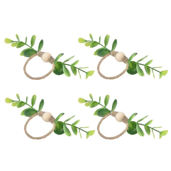 4 stk. servietringe Enkle dekorative håndværksblade blomsterservietringe til bryllupper nytårsfester6632 5 5
