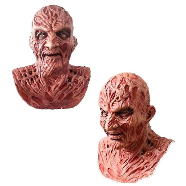 Freddy Krueger Latexmask Karneval Halloween Realistisk Vuxen Del