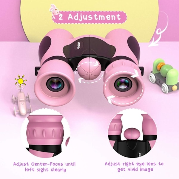 Binoculars for Kids Toys for 3-12 Year Old Girls Pink Girl