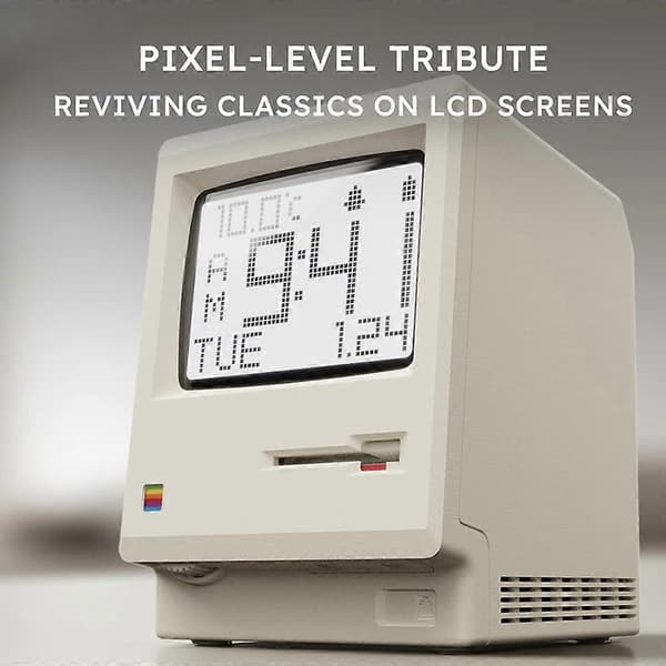 Ny Maclock Retro Ur Kreativitet Vækkeur Studenter Specifik Vække-Artefakt Skrivebordsindretning Computer Tastatur Silver