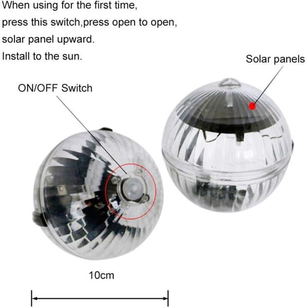 Solar Floating LED Light Floating Ball Swimming Pool Waterproof Night Light for Garden Pond, Warm Light