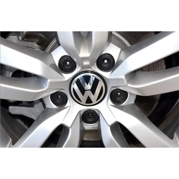4-pack - Volkswagen VW Centrumkåpor / Hjulnavemblem - Bil Silver Silver Silver 65 mm - Självhäftande