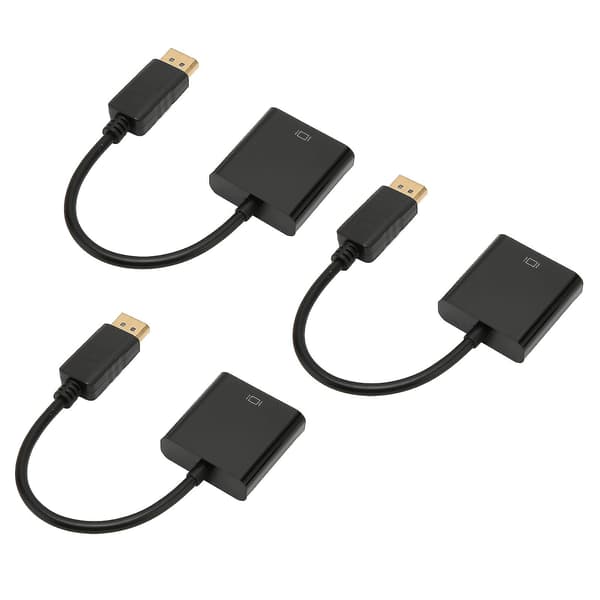 3 stk. DisplayPort til DVI-adapter 4K HD 1080P Mini DP til DVI-adapterkabel til PC, bærbar computer, HDTV, skærm og projektor