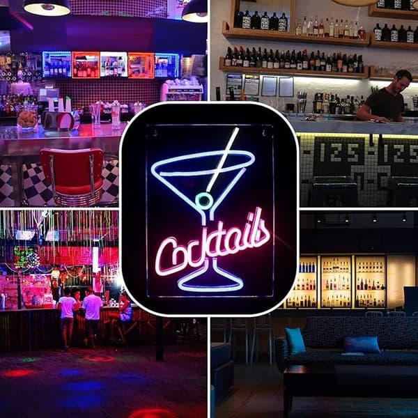 1 stk. LED Neonlys Cocktails Form Neon Bogstaver LED Vægskilt