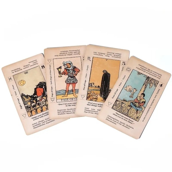 Betydelse Tarotkort för nybörjare Tarot, Nyckelords Antikbehandlad Tarotkortlek
