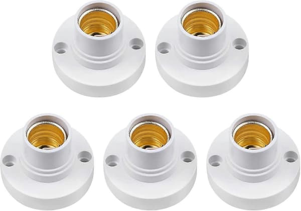 5-pack E14 Lamphållare, e14 Edison Skruvlampahållare, Plast Taklampauttag Crday Present