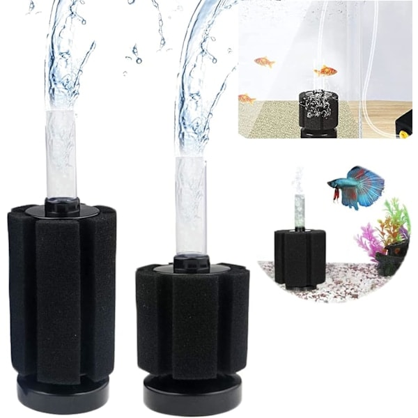 2 stk. akvarium Betta-filter, svampbiokjemisk filter
