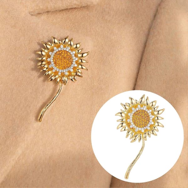 Solrosbrosch – Strass & Guld – för Kostym Golden