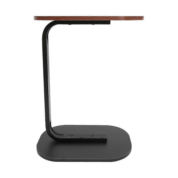 C-shaped Side Table Freestanding Coffee Table Walnut Black