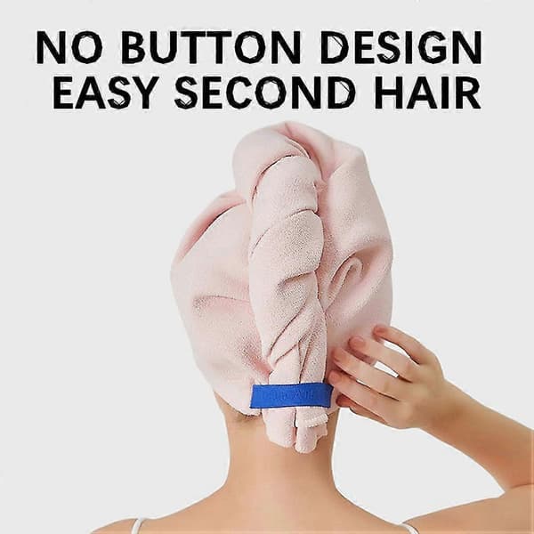 Hurtigtørrende hårturban til kvinder, tyk, meget elastisk, blød hårtørringshat til hotel Light Gray Elastic Style