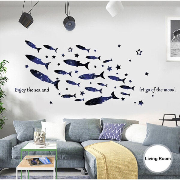 DIY Star Sea FIsh Whale PVC Vinyl Removable Nursery Mural Decal Art Wall Sticker