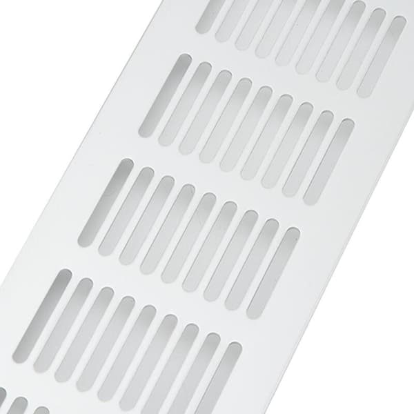 Set med 2 rektangulära ventilationsgaller i aluminiumlegering för skåp, skoskåp, 80 x 550 mm