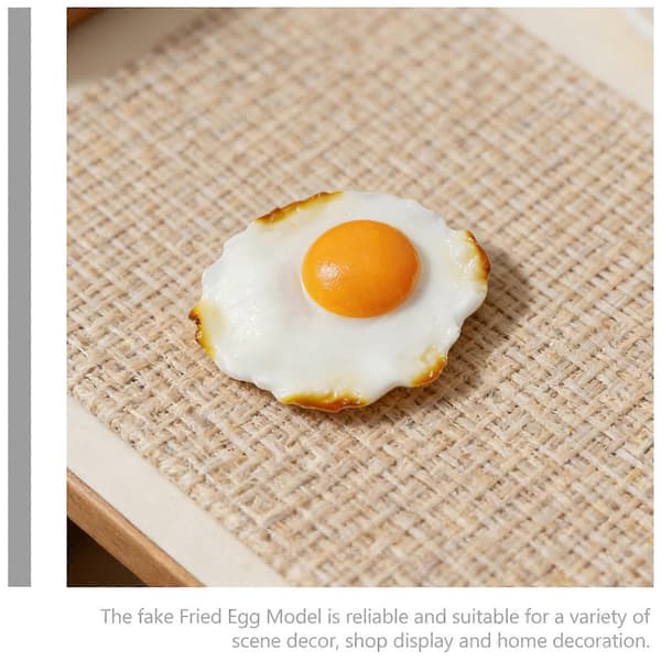 4 stk simulerte stekte eggmodeller, dekorative barneleker, fotografering av stekte eggdekorasjoner