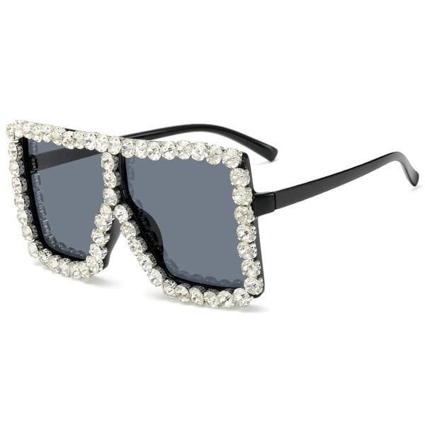 Kristal Solbriller Glitrende Rhinestone Koncertbriller Oversized Firkantede -farve:2 2025:e