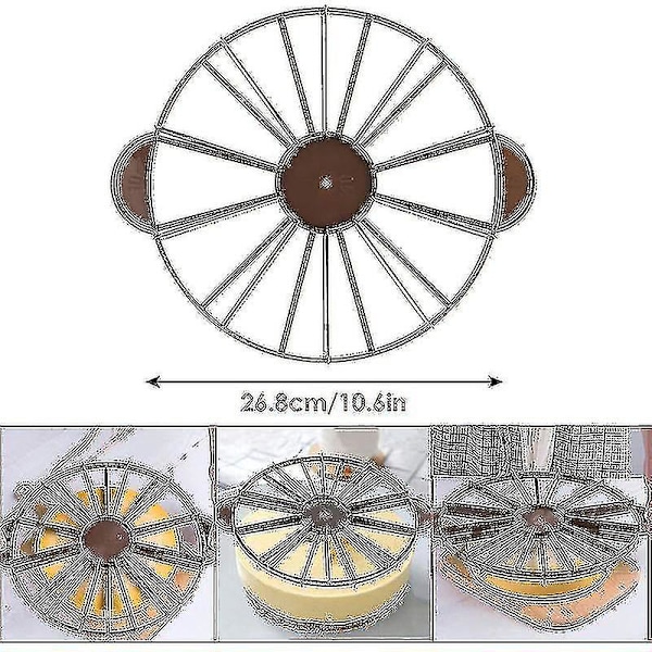 Kakkujakaja 10/12 osaan, pyöreä kakun ositusmerkki, leipäkakun leikkuri, tasaosainen viipaleen merkki, leivontaväline, 10.6 tuumaa