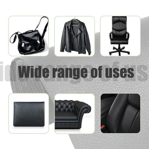 Self-adhesive repair patch artificial leather 50x138 cm Black Black