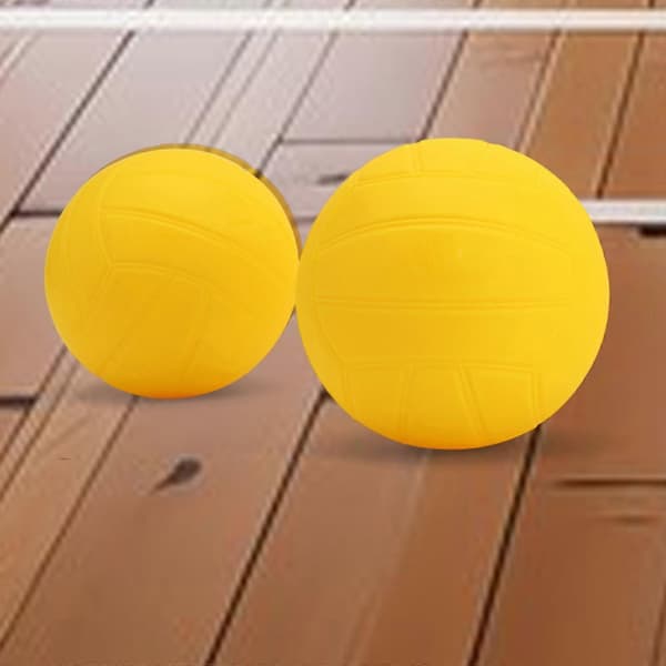 Spike erstatningsbolde Mini Volleyball Stærke Bløde Gule Roundnet Spilbolde med Luftpumpe til Pool Plæne Strand Baghave 1x 3.5in and 1x 5in
