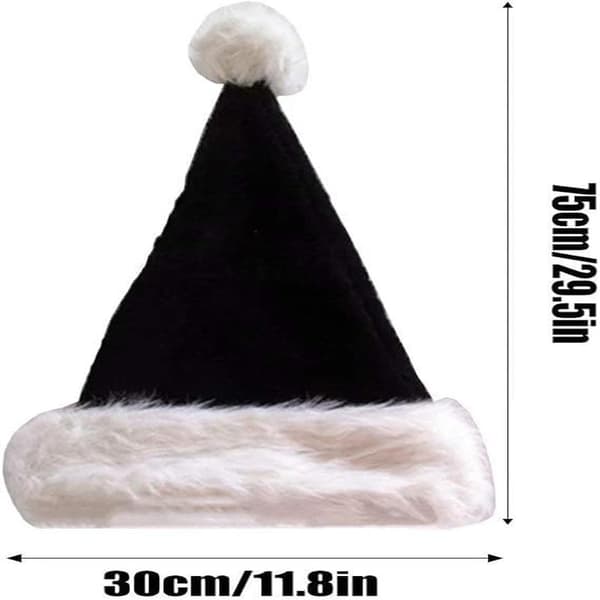 GHZ 2 stk. Sorte Nissehuer - Deluxe Sort/Hvide Julehuer til Voksne