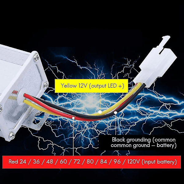 DC 36v 48v 60v 72v till 12v 10a omvandlare - Elektronisk transformator