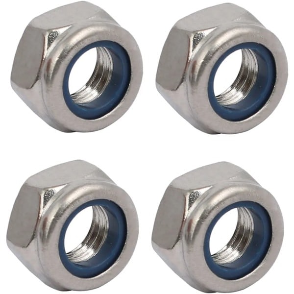 10 stk. Låsemutter Venstregjenget M8x1.25mm Metrisk Gjenget 304