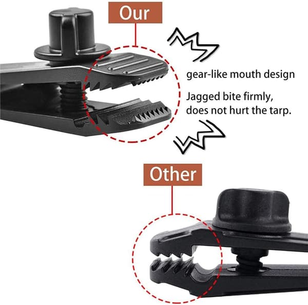 10 Tent Clips including 10 Tent Clips and 10 Bungee Cords