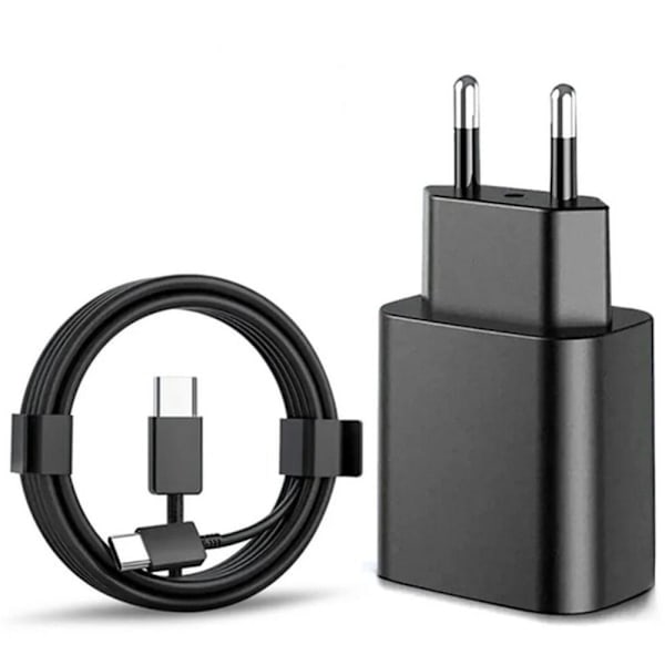 (Specialtilbud) 45W hurtigoplader til Samsung Type-C + 2M Type C-kabel Sort
