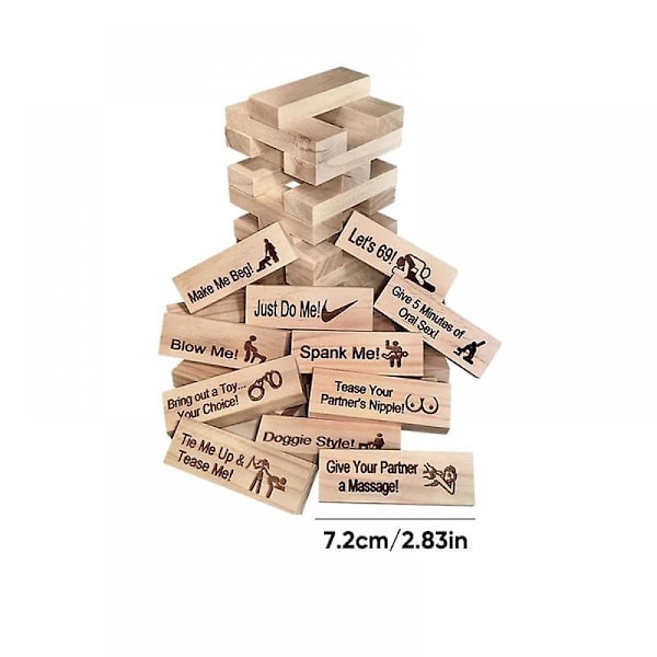 Block Tower Jenga -peli, hauska parin pinontapeli, pinottavat palikat aikuisille, pariskuntaillan juhlat, lahja