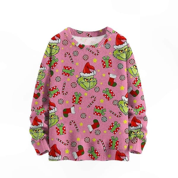 Sjov 3D julesweater til kvinder, strikket langærmet pullover til vinterferien, grim jule top 8 L