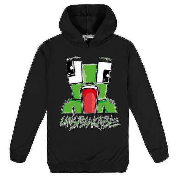 Børne Unspeakable Print Hættetrøje Youtuber Merch Gave Sweatshirt Jumper Pullover Top 140cm Black
