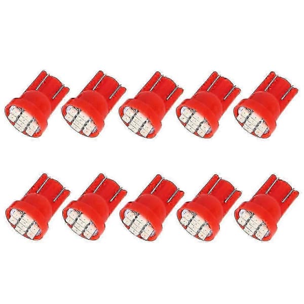 10 stk. T10 8 LED bilsignalpære Red Light