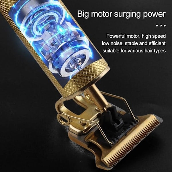 Professional Hair and Beard Trimmer - Gold 7 pieces