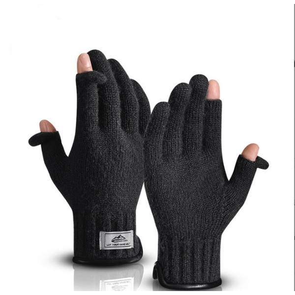 Adult Mens Winter Glove Thermal Warm Stretch Thick Knitted Ski Driving Mitten