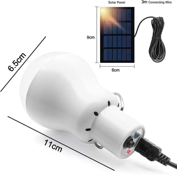 LED solcellelampe, 2-delt camping solcellelampe sæt med 3W solpanel, egnet til udendørs, vandring, camping og fisketelte.