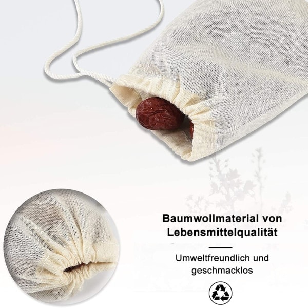 60 stk små bomullsposer med snøring 8X10 cm, små bomullsposer med snøring, små tøyposer med snøring
