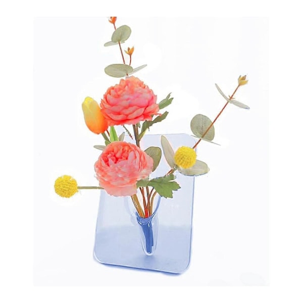 Minimalistisk kunstvase i akryl for blomster, klar vase med form, moderne dekorativ vase, transparent rosa