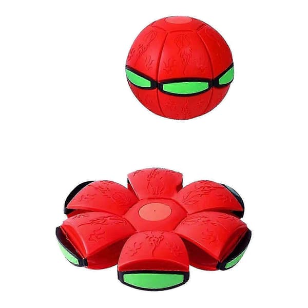 Magics Boldlegetøj med Lys til Børn, Bærbart UFO Flyvende Tallerken Legetøj red