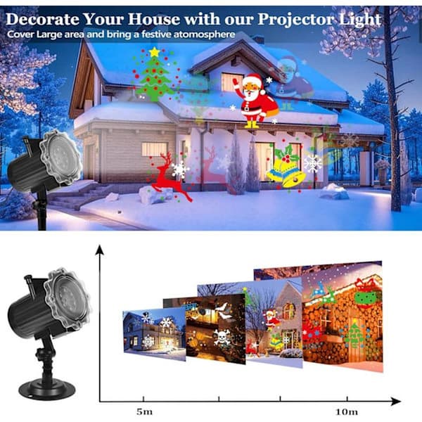 Projektor Jul, LED-projektor Jul Utomhus Halloween