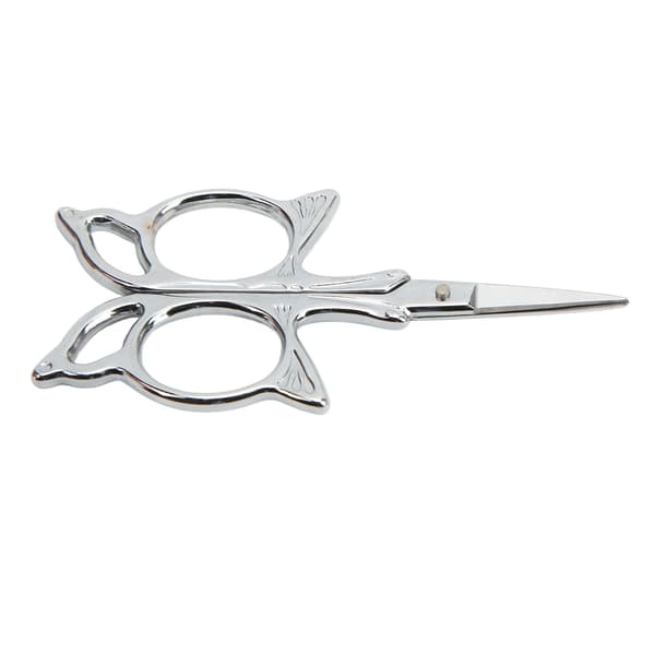 Embroidery Scissors with Sharp Blades, Pointed Design, Lightweight and Portable, Silver, DIY Tool, Small Scissors for Home Sewing