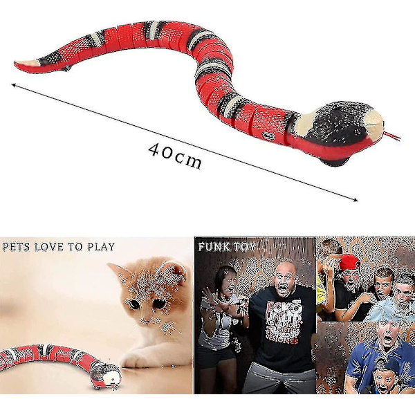 1 st Katt Leksak Orm, USB Smart Leksak Orm, Elektrisk Orm Leksak, Intelligent Känsel Orm Katt Leksaker, Interaktiv Katt Orm Leksak, Katt Smart