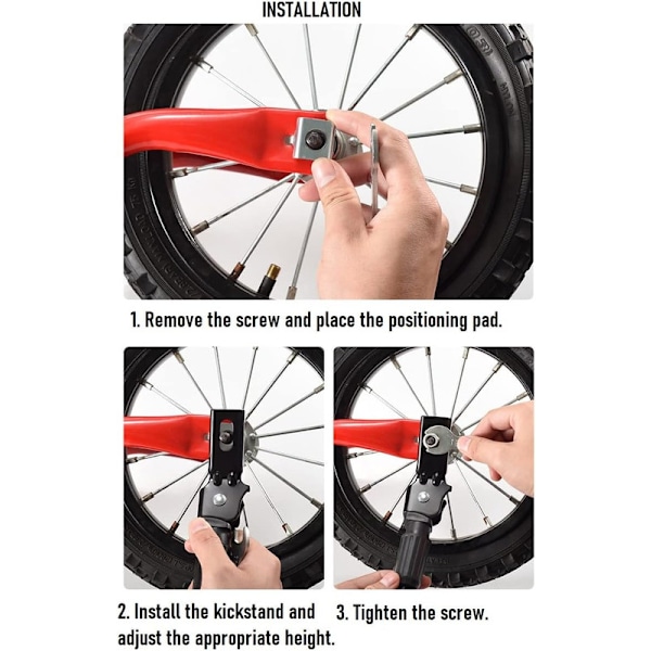 Børnecykelstøtte 12~20 tommer, Enkelt Sidet Støtte Cykelstøtte Støtte Børn 12\" 14“ 16” 18“ 20\" Cykel Sidestøtte