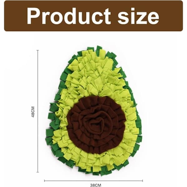 Snuffle Mat - Avocado Design with Foldable Function - For Dogs and Cats - Green Training Mat - Pet Activity