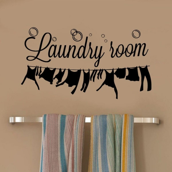 Art Wall Decal For Laundry Rooms Self Adhesive Vinyl Waterproof Wall Art Decal