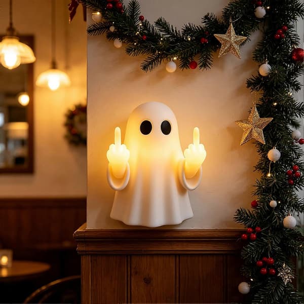 Halloween Spöke Nattlampa – LED Långfinger Vägglampa för Sovrum & Kontor 2pcs
