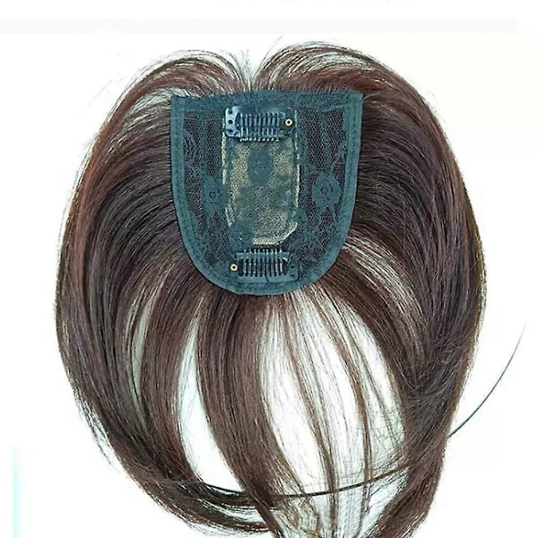 Ekte Topper Midt Side Part Menneskehår, Hårtopper for Kvinner dark brown