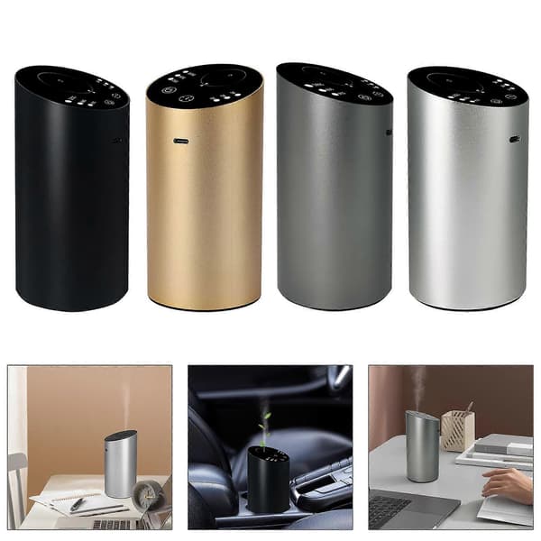 Justerbar Intensitet Aroma Dispenser Eterisk Olje Diffuser Metalltekstur for Duftende Miljø for Diverse Rom sølv silver