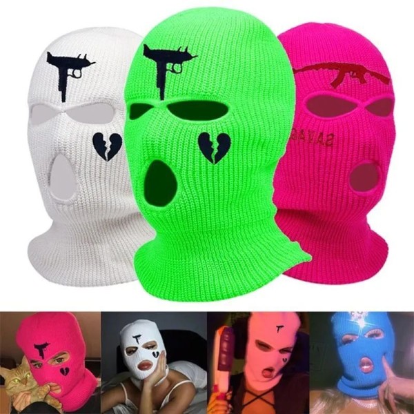 Unisex Winter Knit Hat Full Face Cover Ski Mask Army Party Caps